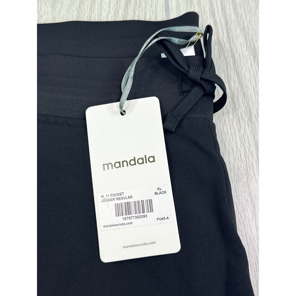 Mandala W_11 Pocket Jogger Regular Black Scrubs Equa-Tek XL NEW - Picture 7 of 9